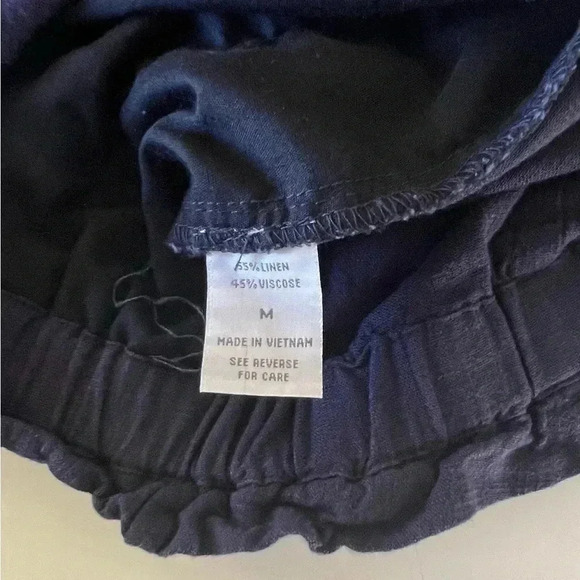 Cali 1850 Linen Blend Navy Blue Paperboy Waist Cropped Pants Size Medium - Picture 6 of 6